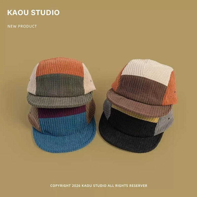 Men Women Color Block Corduroy - Corduroy Cap 5 Panel 评论和价格