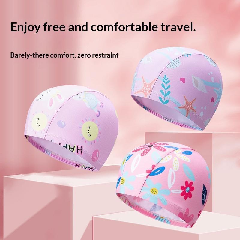 ~Kids Cartoon Print Swim Cap H - Swim Hat Silicone 评论和价格