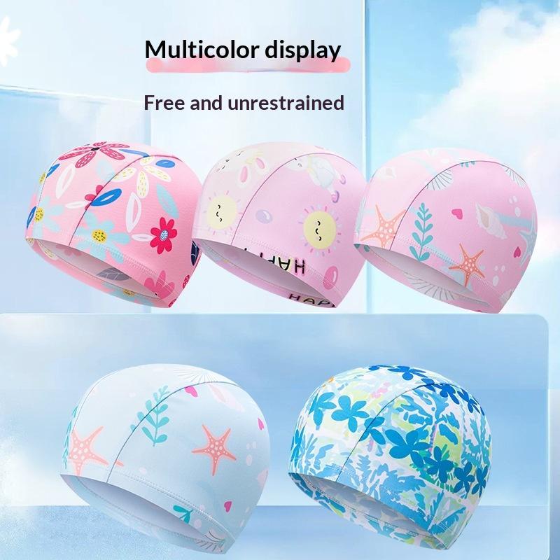 ~Kids Cartoon Print Swim Cap H - Swim Hat Silicone 评论和价格