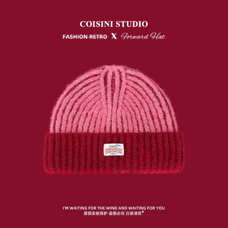Women Striped Fuzzy Knit Beani - Beanie Cuffed Knit 评论和价格