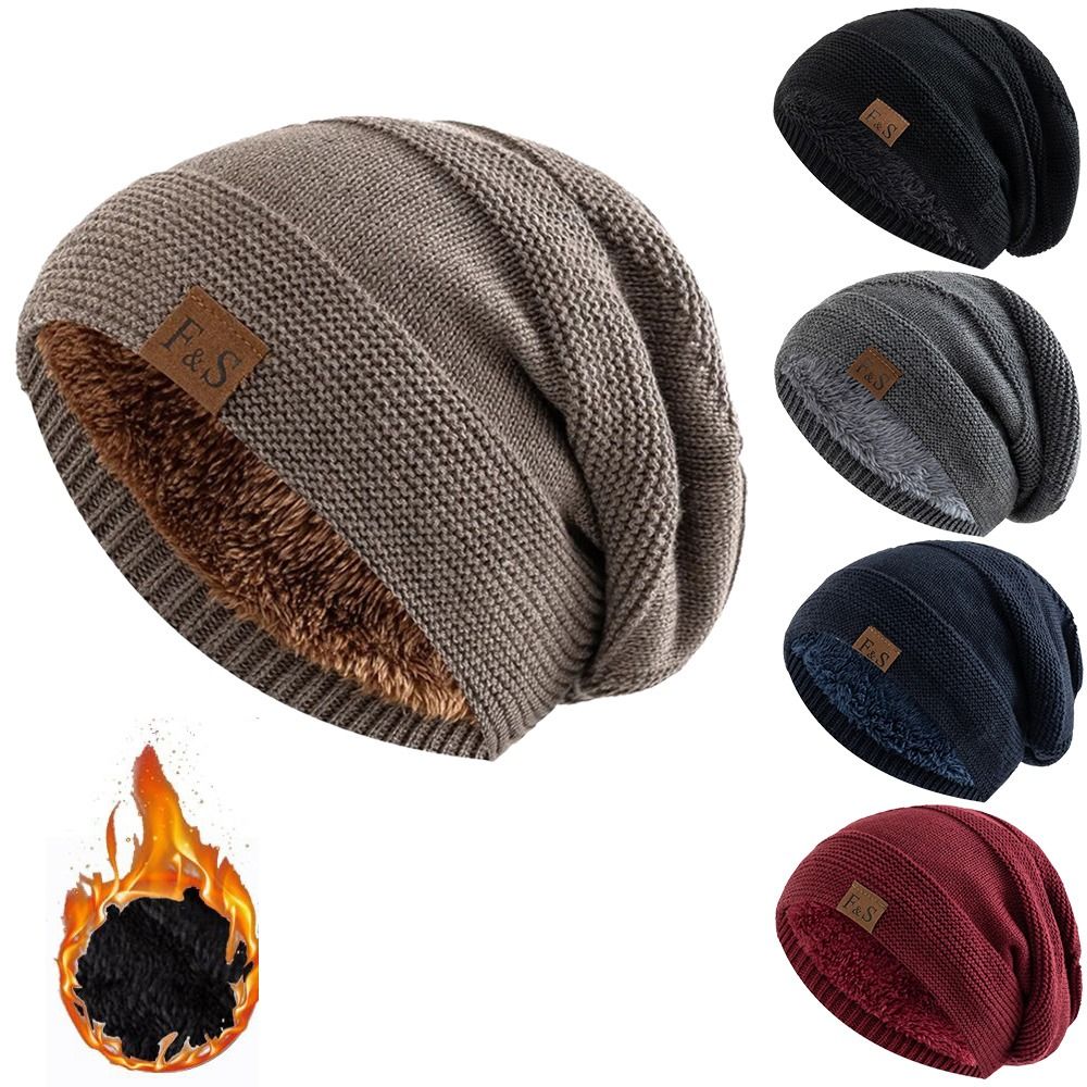 Casual Fur Lined Winter Beanie - Beanie Cuffed Knit 评论和价格