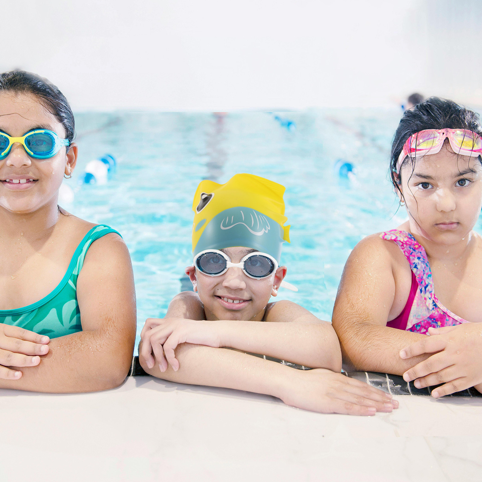 Kids Silicone Swim Cap Cute Fi - Swim Hat Silicone 评论和价格