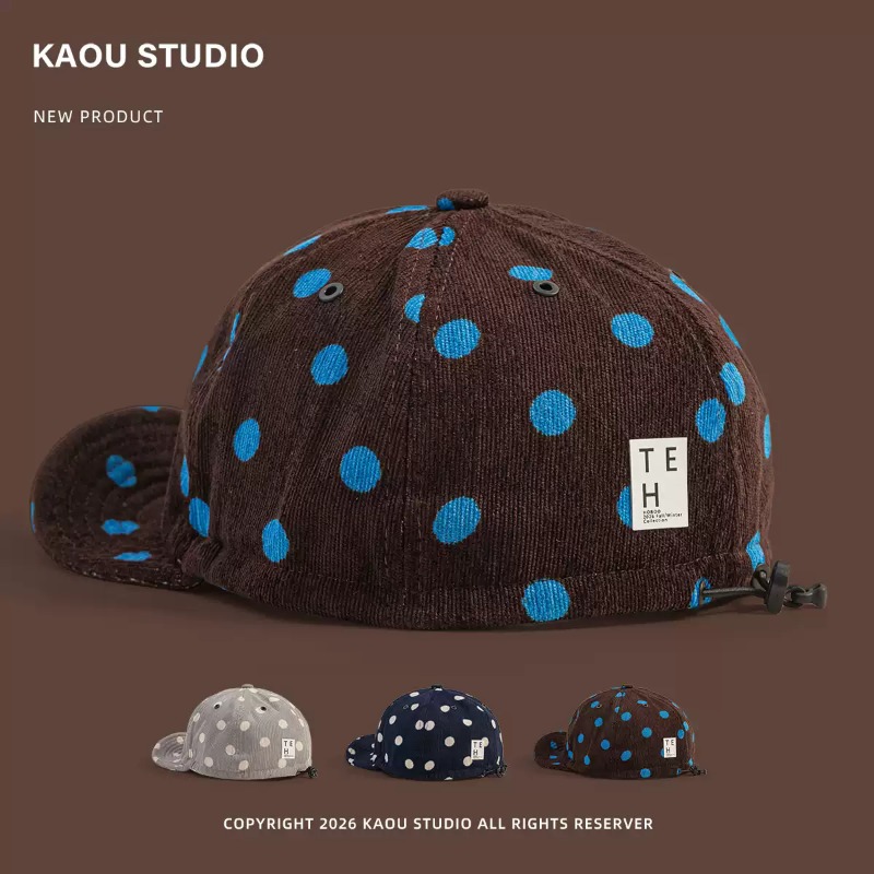 Unisex Polka Dot Corduroy Base - Corduroy Cap 5 Panel 评论和价格