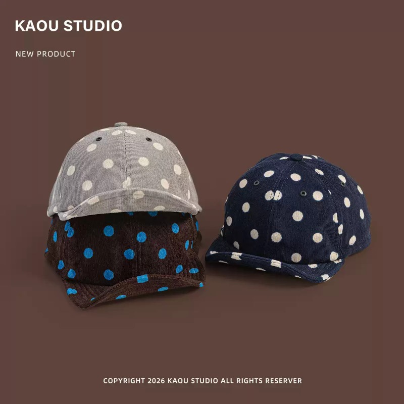 Unisex Polka Dot Corduroy Base - Corduroy Cap 5 Panel 评论和价格