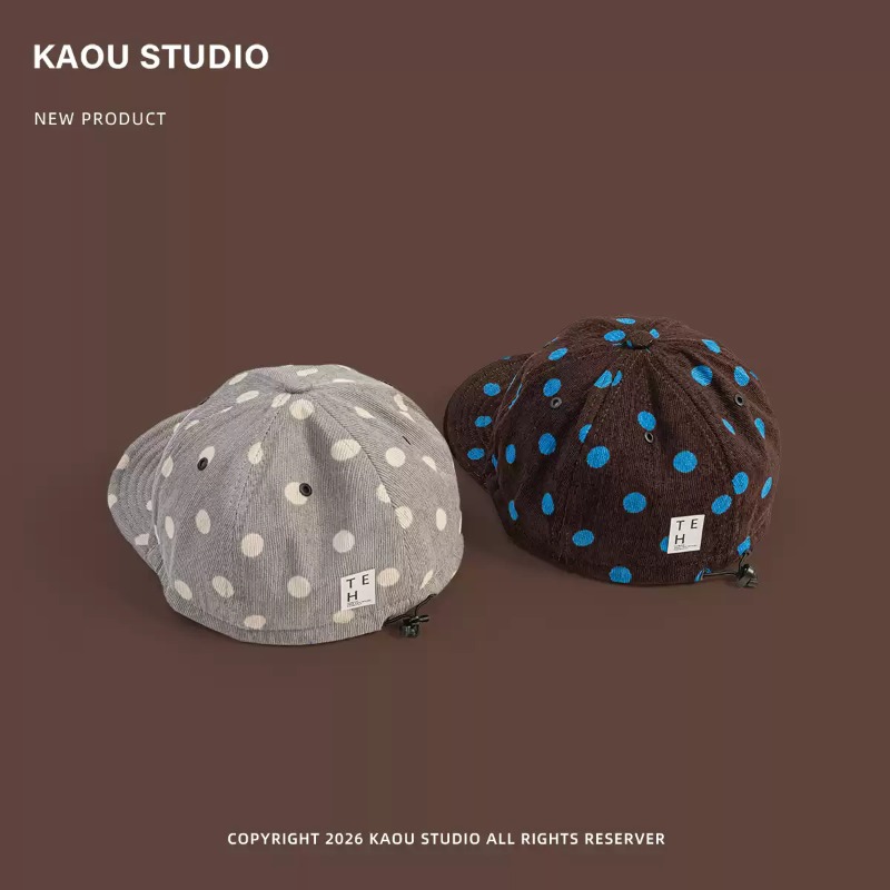 Unisex Polka Dot Corduroy Base - Corduroy Cap 5 Panel 评论和价格